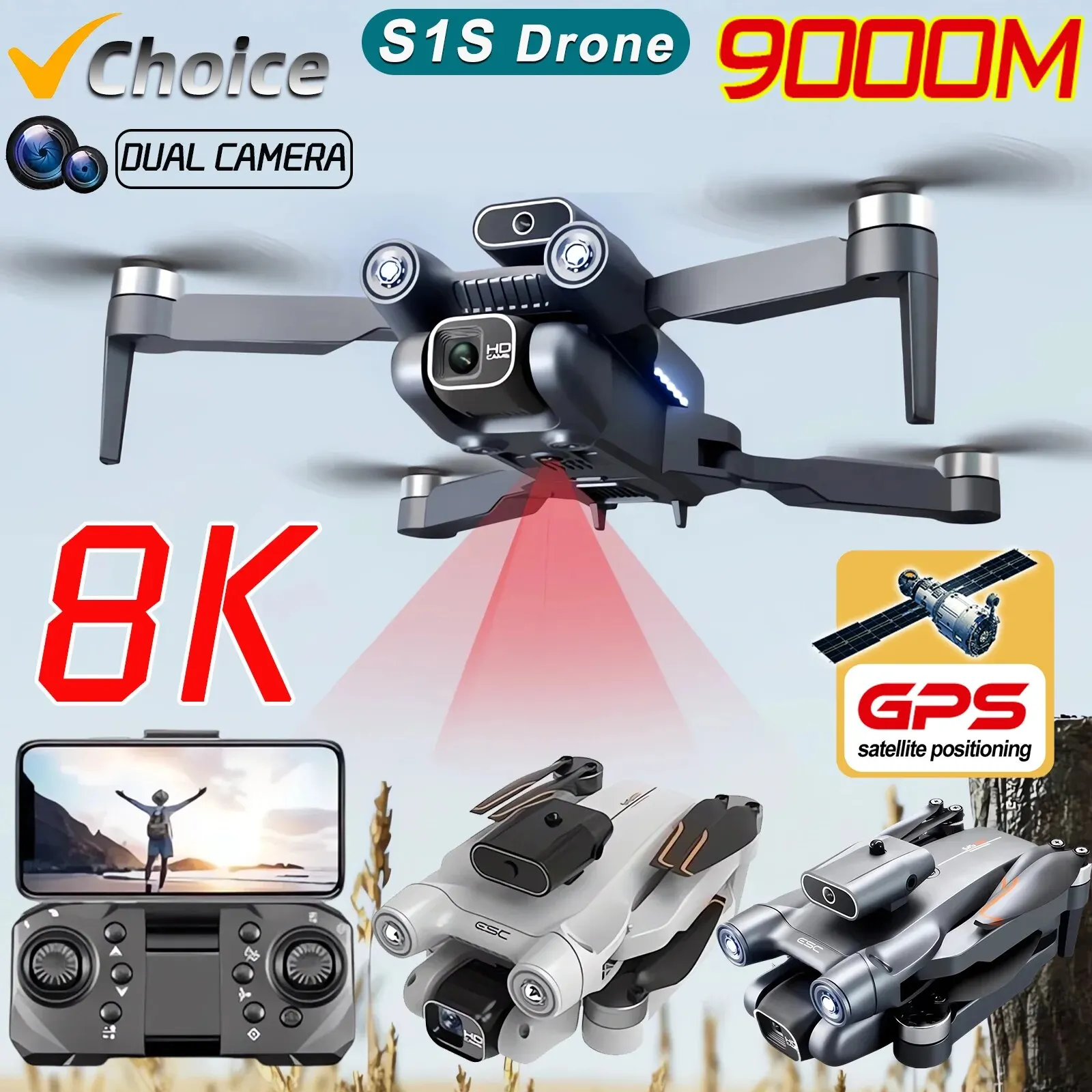 New S1S 5G GPS Drone Camera 8K - Drone Camera Mount recension och pris