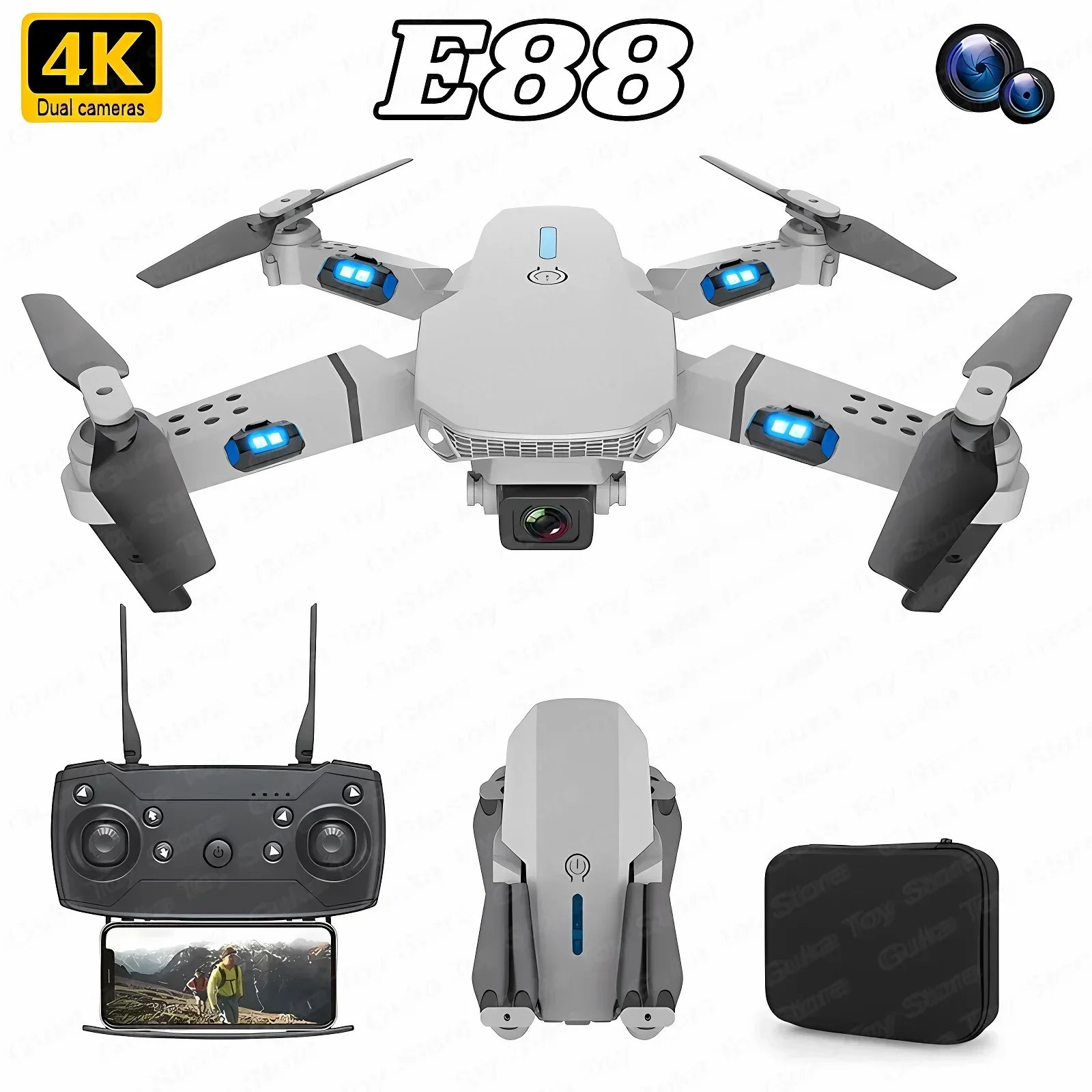 E88 Pro WIFI FPV Drone Wide An - Drone Camera Mount recension och pris